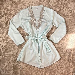 Flora Nikrooz Teal/Baby Blue Robe